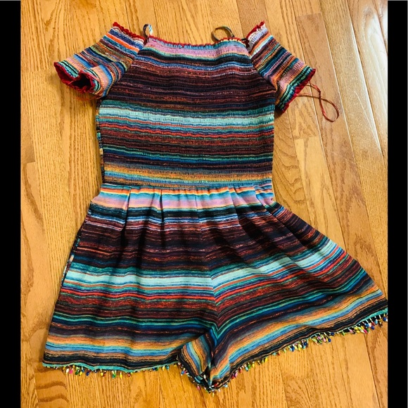 SOLD Nicole Miller New York
Cold Shoulder Stripe Romper - Picture 2 of 4
